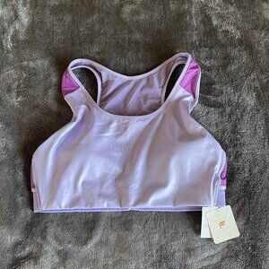 NWT Fabletics Medium Impact Shine Sports Bra Purple Size XL